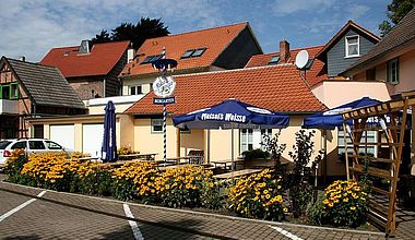 Terrasse des Altstadthotels in Ilsenburg