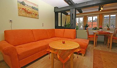 Wohnzimmer Ferienwohnung Enzenberg Ilsenburg