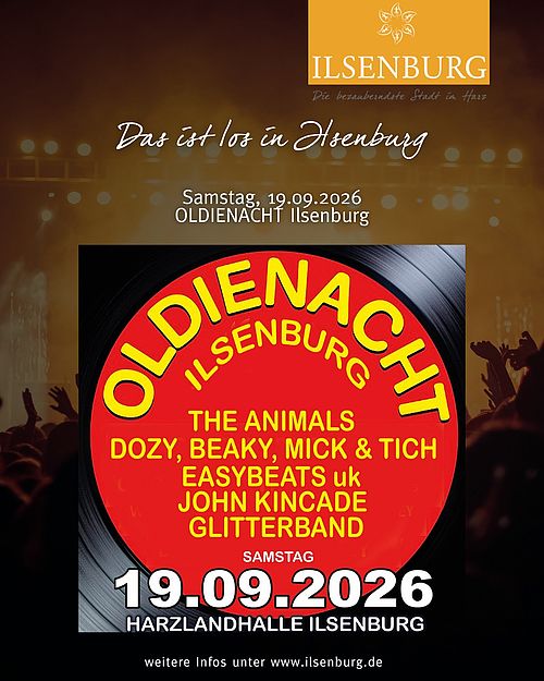 Am 19.09.2026 findet die Veranstaltung "Oldienacht" in der Harzlandhalle statt. 🎶
Tickets sind bei uns in der...