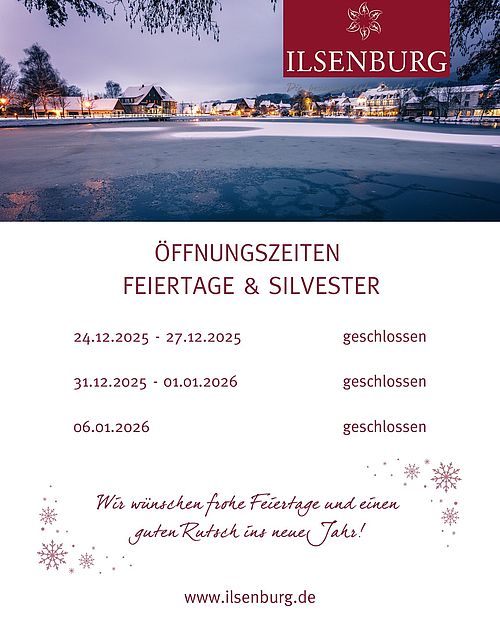 Übersicht zu unseren Öffnungszeiten über die Feiertage und zu den Gottesdiensten zur Weihnachtszeit. 🎄✨
 #ilsenburg...