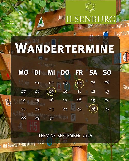 Lust auf neue Wandererlebnisse im Harz? 🌳🥾 Entdecken Sie die vielfältigen Wanderangebote in und um Ilsenburg!
📆 Alle...