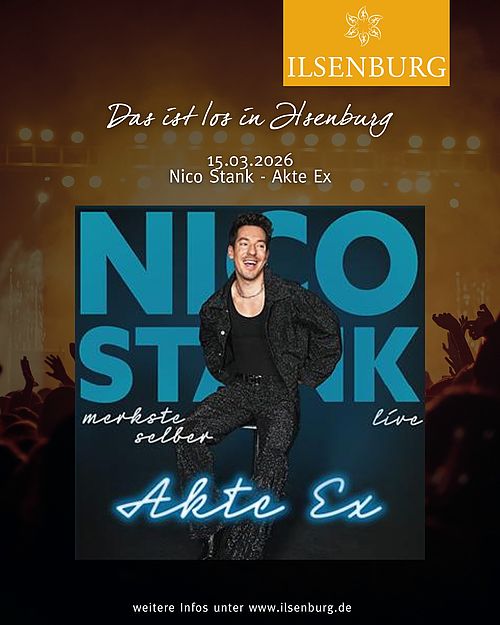 Am 15.03.2026 findet die Veranstaltung "Nico Stank - Akte Ex" in der Harzlandhalle statt. 🎙️ Tickets erhältlich bei uns...